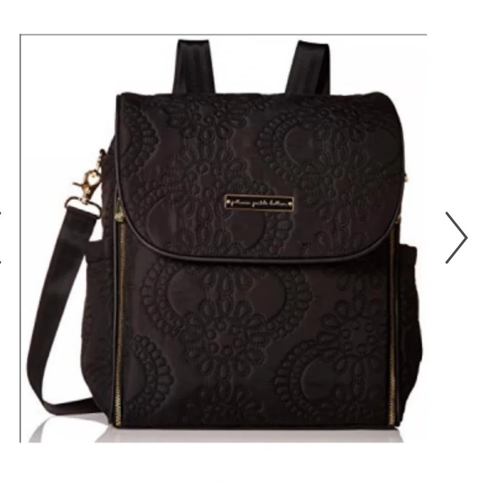 Petunia pickle bottom black quilted diaper bag